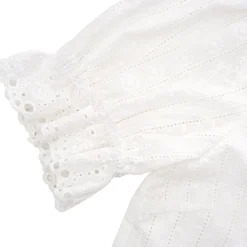 Kroche Lace Bow Lace Up Shirt Top White