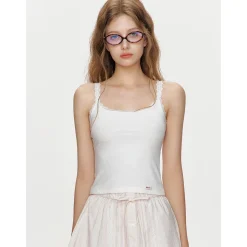 Kroche Lace Chest Pads Vest White