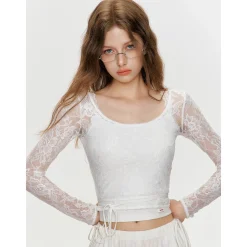 Kroche Lace Chest Pads Vest White
