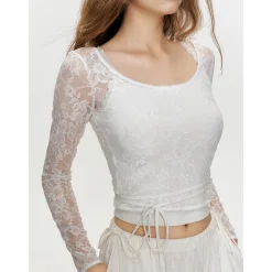Kroche Lace Chest Pads Vest White