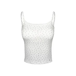 Kroche Lace Edge Floral Chest Pads Vest Blue