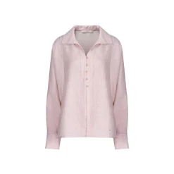 Kroche Lace Edge Patchwork Texture Loose Shirt Pink