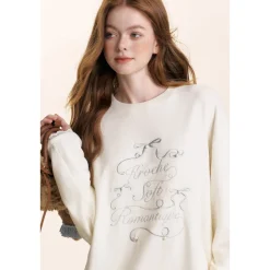 Kroche Lace Patchwork Christmas Tree Embroidery Brushed Top