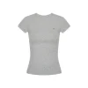 Kroche Lace Sleeve Clean Fit Logo Slim Fit Top Grey