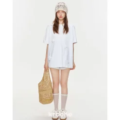 Kroche Mini Beaded Floral T-Shirt White