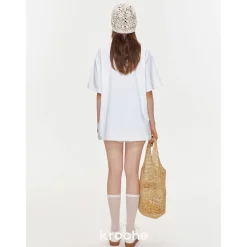 Kroche Mini Beaded Floral T-Shirt White