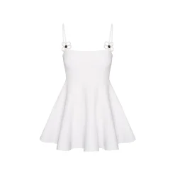 Kroche Pearl Flower Knitted Sling Vest Top