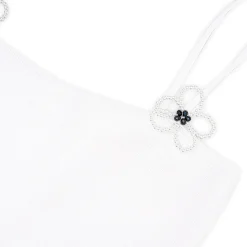 Kroche Pearl Flower Knitted Sling Vest Top
