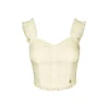 Kroche Wrinkle Fish-bone Lace Edge Sling Vest