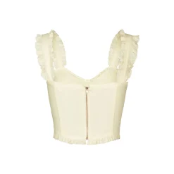 Kroche Wrinkle Fish-bone Lace Edge Sling Vest