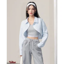 Liilou Athflow Curved Hem Short Camisole Shirt Top