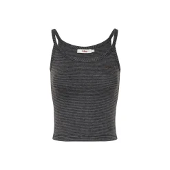 Liilou Contrast Color Striped Vest Dark Grey