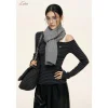 Liilou Diagonal Off-Shoulder Striped Knit Top