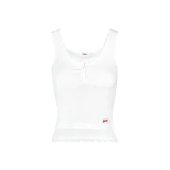 Liilou Fake-2-Piece Lace Patchwork Vest White