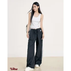 Liilou Fake-2-Piece Lace Patchwork Vest White