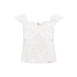 Liilou Lace Little Flying Sleeve Vest White