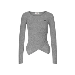 Liilou Tencel Irregular Waisted Split Top Gray