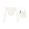 Liilou Vintage Off-Shoulder & Halter Neck Top Two Piece Set White