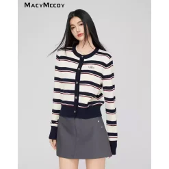 MacyMccoy Color Blocked Striped Knit Cardigan
