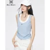 MacyMccoy Fake-2-Piece Cut Out Vest Blue