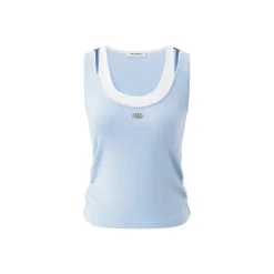 MacyMccoy Fake-2-Piece Cut Out Vest Blue