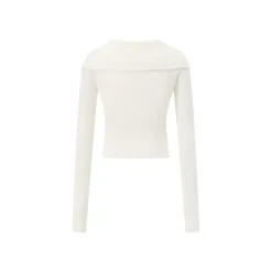 MacyMccoy Lapel Off-Shoulder Knit Top