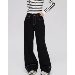 MacyMccoy Star Turn Over Edge Wide-Leg Denim Pants