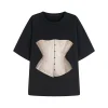 Marc Moore Girdle Printed Oversize Tee Black