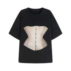 Marc Moore Girdle Printed Oversize Tee Black