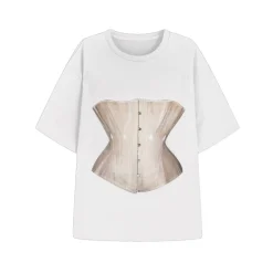 Marc Moore Girdle Printed Oversize Tee White