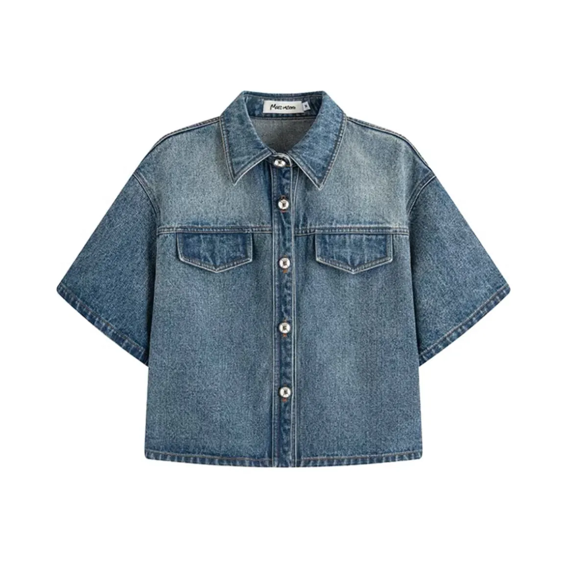 Marc Moore Vintage Washed Denim Short Shirt