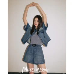 Marc Moore Vintage Washed Denim Short Shirt