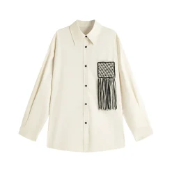 Marc Moore Woven Fringes Decorate Loose Shirt