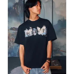 MEDM Crane Embroidery Logo T-Shirt Black