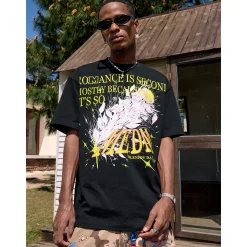 MEDM Crystal Rose Printed Tee Black