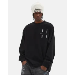 MEDM Embroidery Logo Basic L/S Tee Black