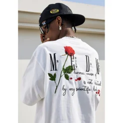 MEDM Embroidery Rose Logo Tee White