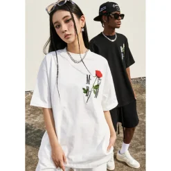 MEDM Embroidery Rose Logo Tee White