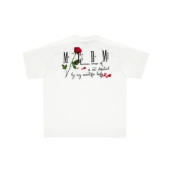 MEDM Embroidery Rose Logo Tee White