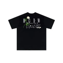 MEDM Embroidery Rose Logo Tee Black