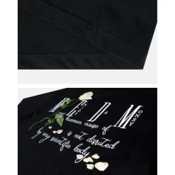 MEDM Embroidery Rose Logo Tee Black