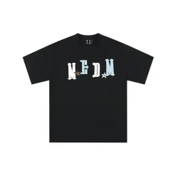 MEDM Leather Patch Logo T-Shirt Black