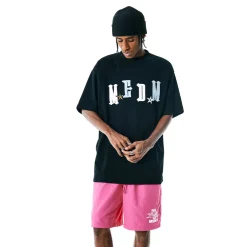 MEDM Leather Patch Logo T-Shirt Black