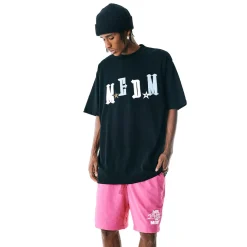 MEDM Leather Patch Logo T-Shirt Black
