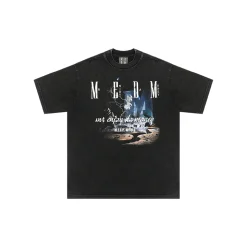 MEDM Lightning Printed Tee Washed Black