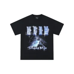 MEDM Printed Blue Logo Tee Black