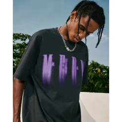 MEDM Purple Phantom Logo Tee Dark Gray