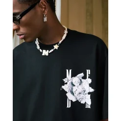 MEDM Tear Plaster Angel Printed Tee Black