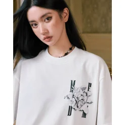 MEDM Tear Plaster Flower Printed Tee White