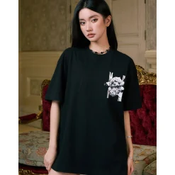 MEDM Tear Plaster Skull Printed Tee Black